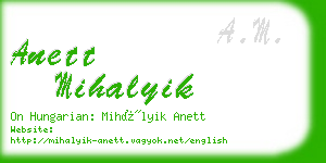 anett mihalyik business card
